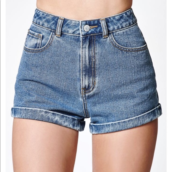 cuffed high waisted shorts